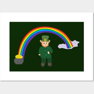 Shamrock Rainbow for leprechaun Posters and Art